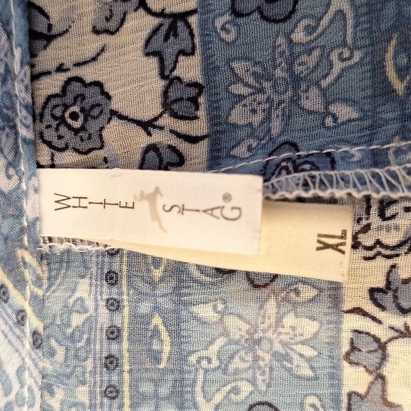 A women's White Stag blue casual sheer regular size top XL - Picture 3 of 4
